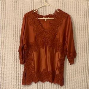 Silk, lace top